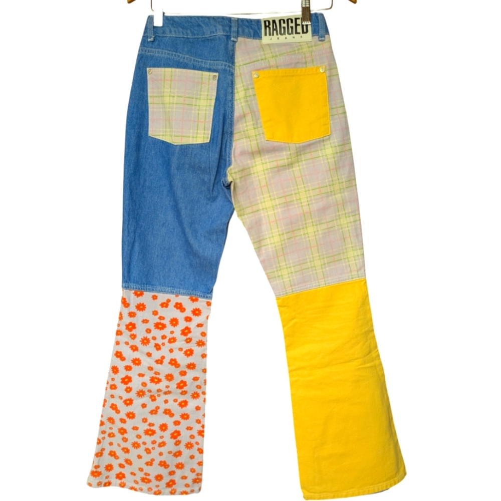 The Ragged Priest Highway Jeans Boho Patchwork Flare Size 26 - Picture 2 of 11